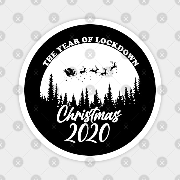 Christmas Lockdown 2020 Santa's Sleigh Reindeer Pajamas Family Gifts Magnet by Printofi.com